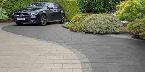 Black car parked on Marshalls Block Driveway Paving